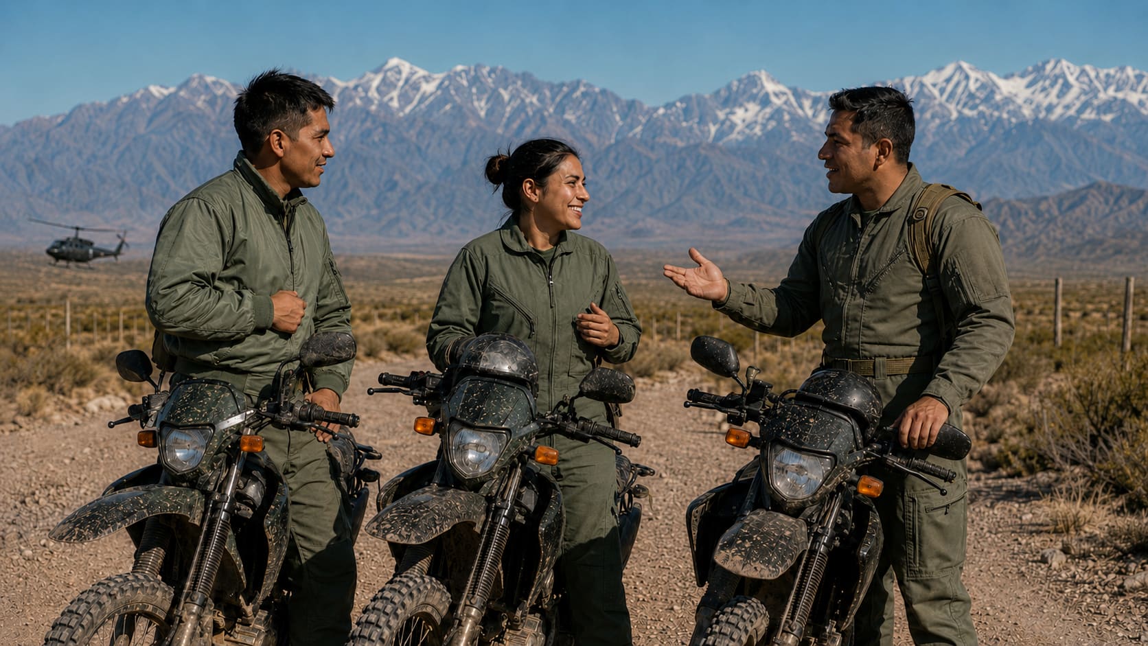 Personal de Gendarmería en moto, aliados de SMSV